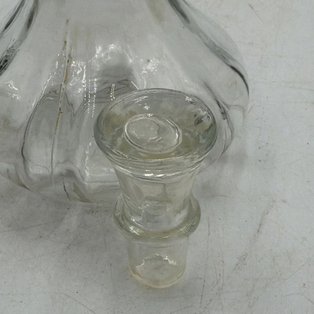 Vintage 1950's Anchor Hocking Cruet Oil Dressing Pressed Glass C Stopper